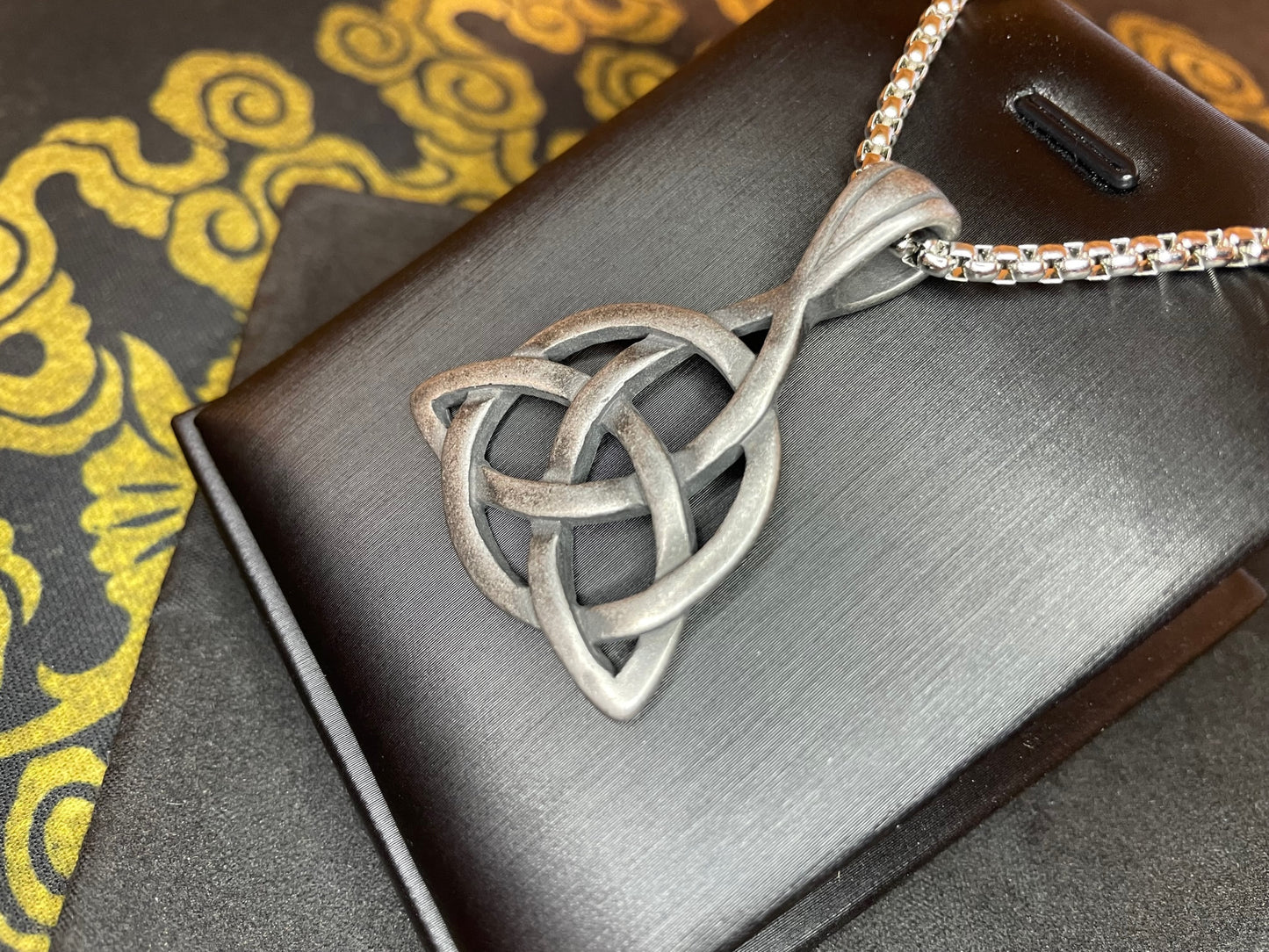 Celtic Triple Knot Viking Nordic Thor Loki Norse Steel Pendant Necklace Amulet Talisman Satanic Wiccan Pagan Occult Jewelry Gift -  Steel