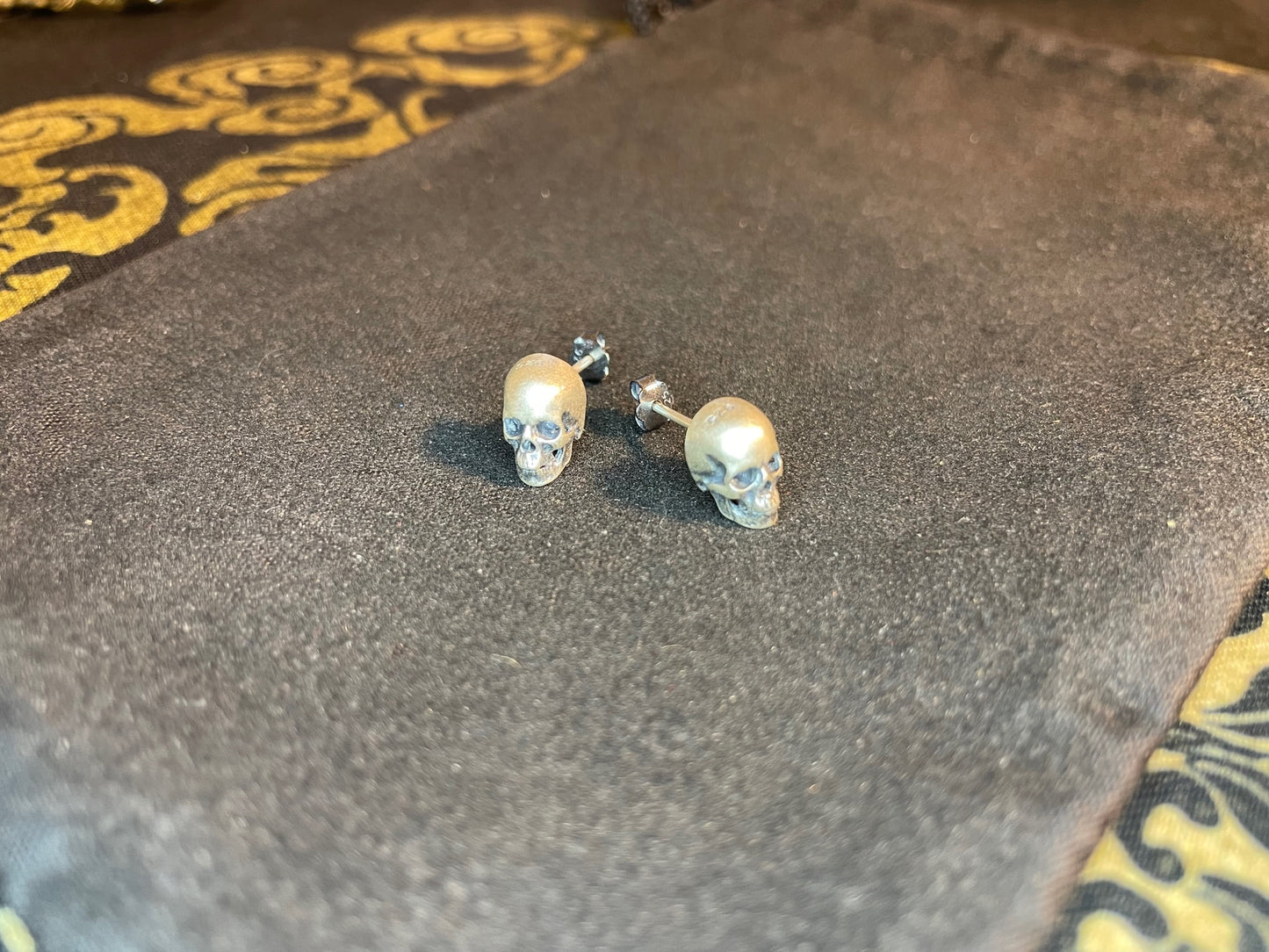 Sterling Silver Skull Earrings 925 Retro Biker Punk Punisher Terminator Skeleton Gothic Death Satanic Wiccan Pagan Druid Occult Jewelry Gift