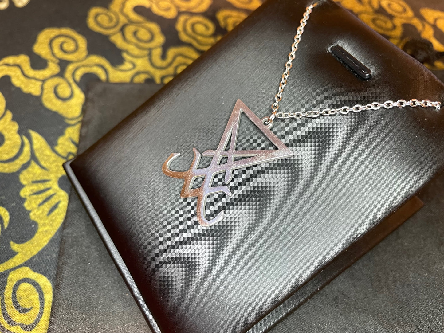 Sigil of Lucifer Seal of Satan Morning Star Venus Light-Bringer Stainless Steel Pendant Necklace Satanic Wiccan Occult Jewelry Gift - Silver