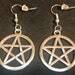 Pentacle 5-Pointed Star Woven Overlap Pentagram Charm Earrings Mystical Pendant Occult Gothic Pagan Satanic Wiccan Jewelry Gift - Silver