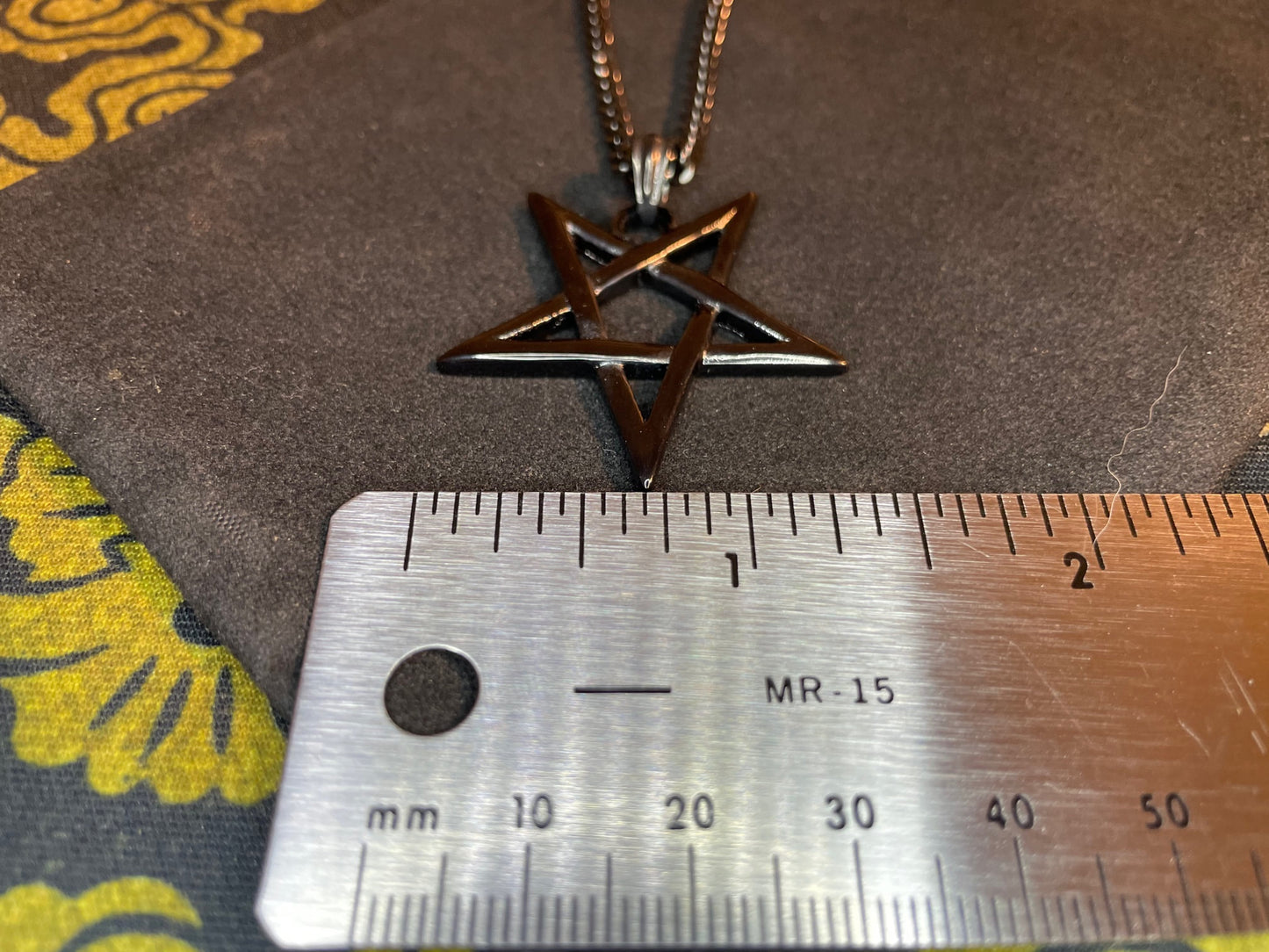 Mystical Upside Down Woven Inverted Pentagram Stainless Steel Retro Pendant Necklace Gothic Satanic Wiccan Occult Jewelry Best Gift - Black