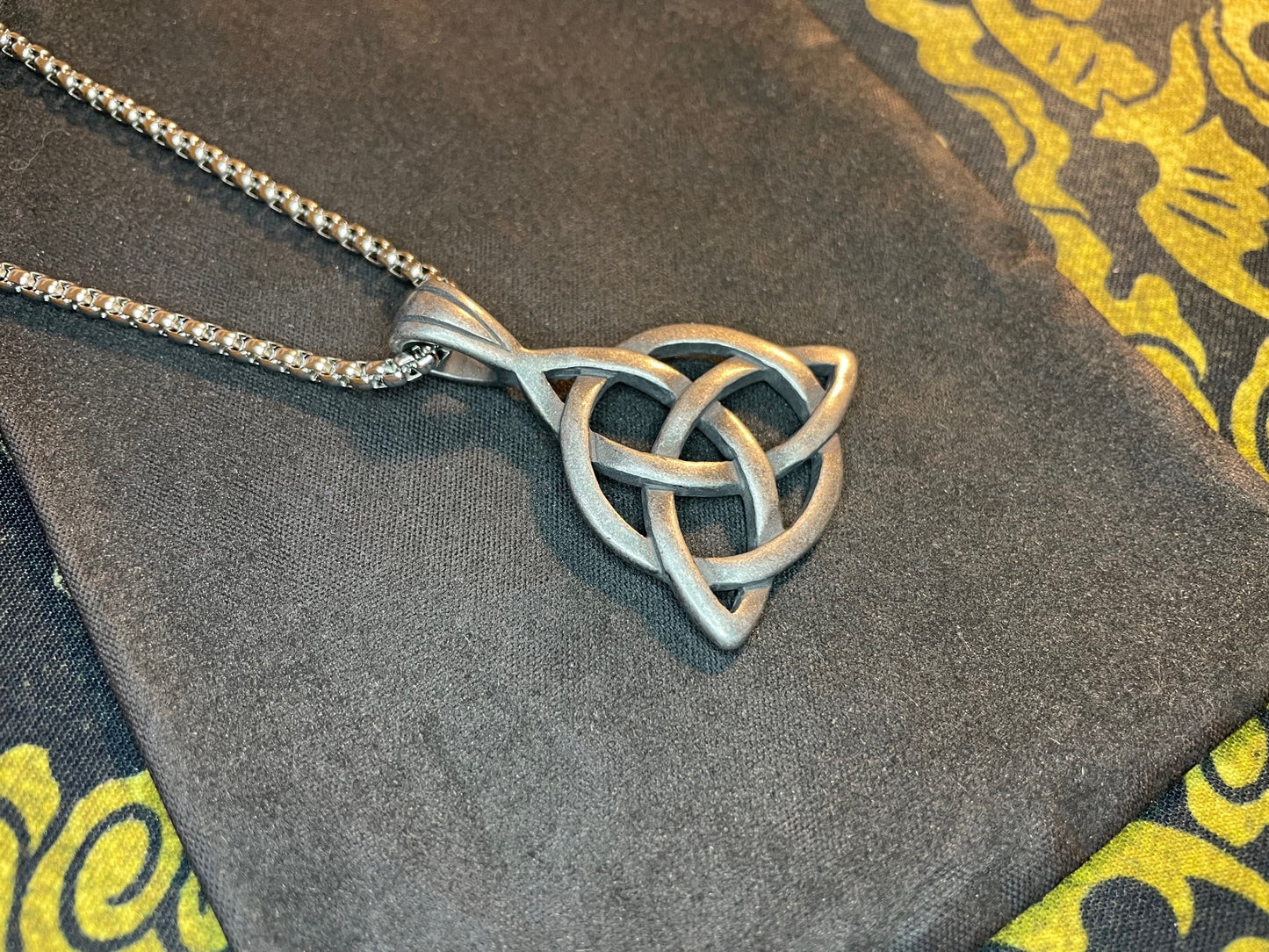 Celtic Triple Knot Viking Nordic Thor Loki Norse Steel Pendant Necklace Amulet Talisman Satanic Wiccan Pagan Occult Jewelry Gift -  Steel