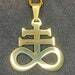 Leviathan Cross Sigil of Lucifer Baphomet Stainless Steel Pendant Necklace Gothic Satanic Wiccan Pagan Druid Occult Jewelry - Gold Color