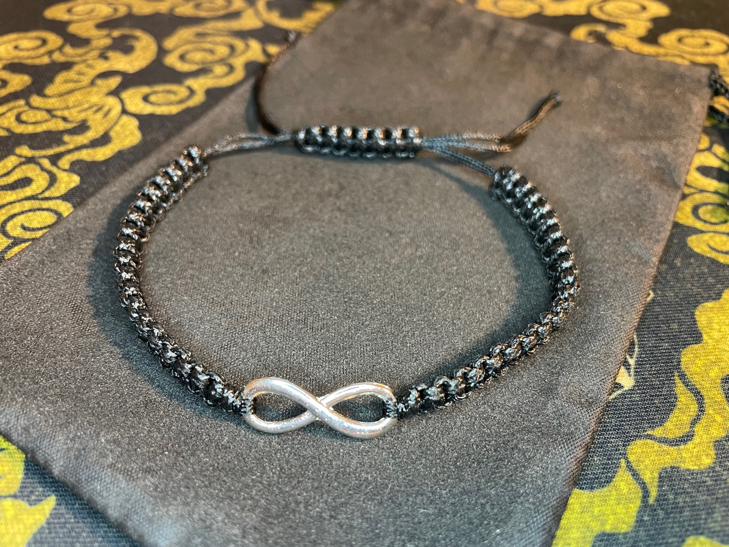 Infinity Symbol Stainless Steel Paracord Love Friendship Bracelet Gothic Pagan Satanic Witchcraft Druid Wicca Occult Jewelry Gift - Black