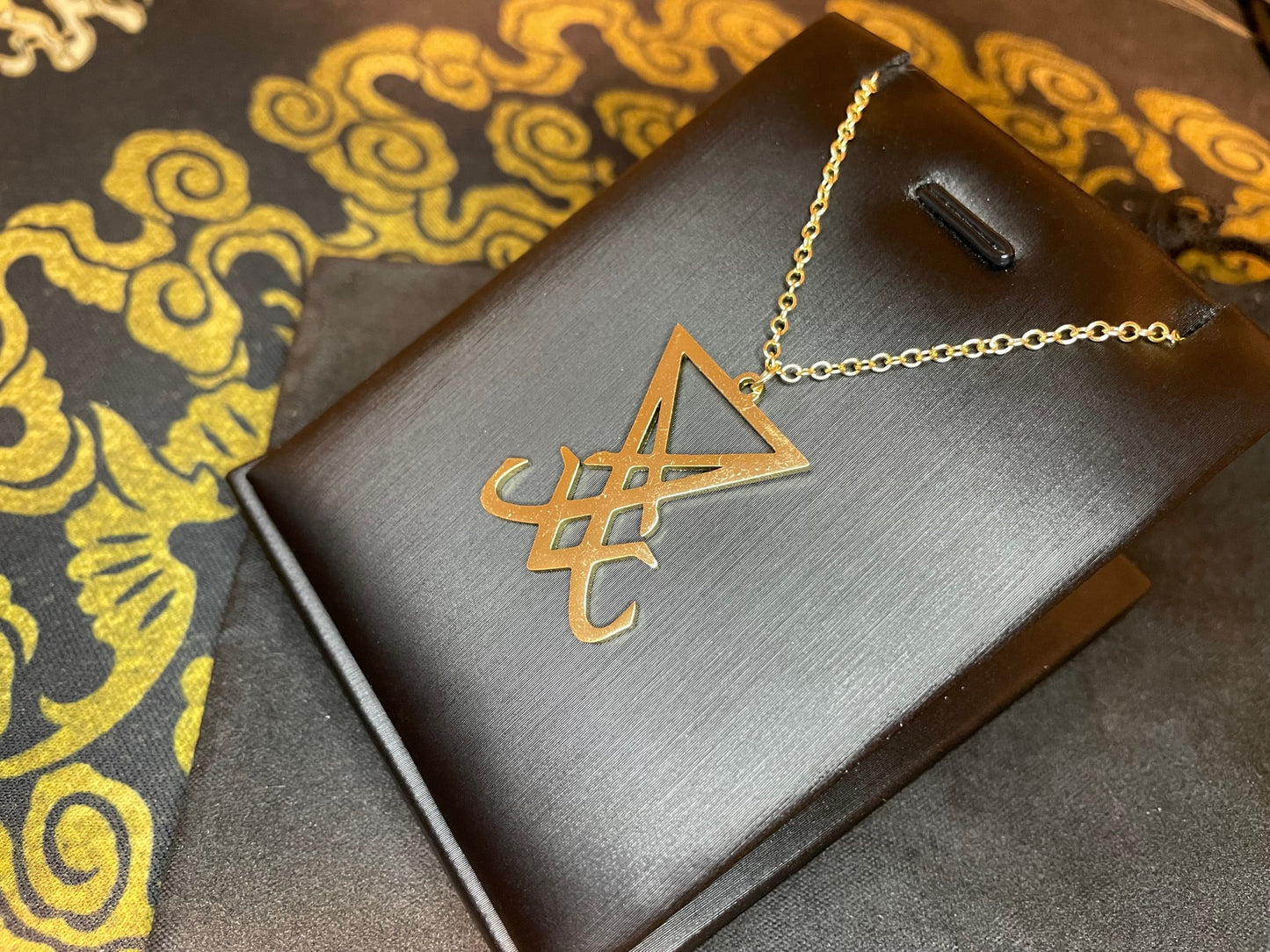 Sigil of Lucifer Seal of Satan Morning Star Venus Light-Bringer Stainless Steel Pendant Necklace Satanic Wiccan Occult Jewelry Gift - Gold