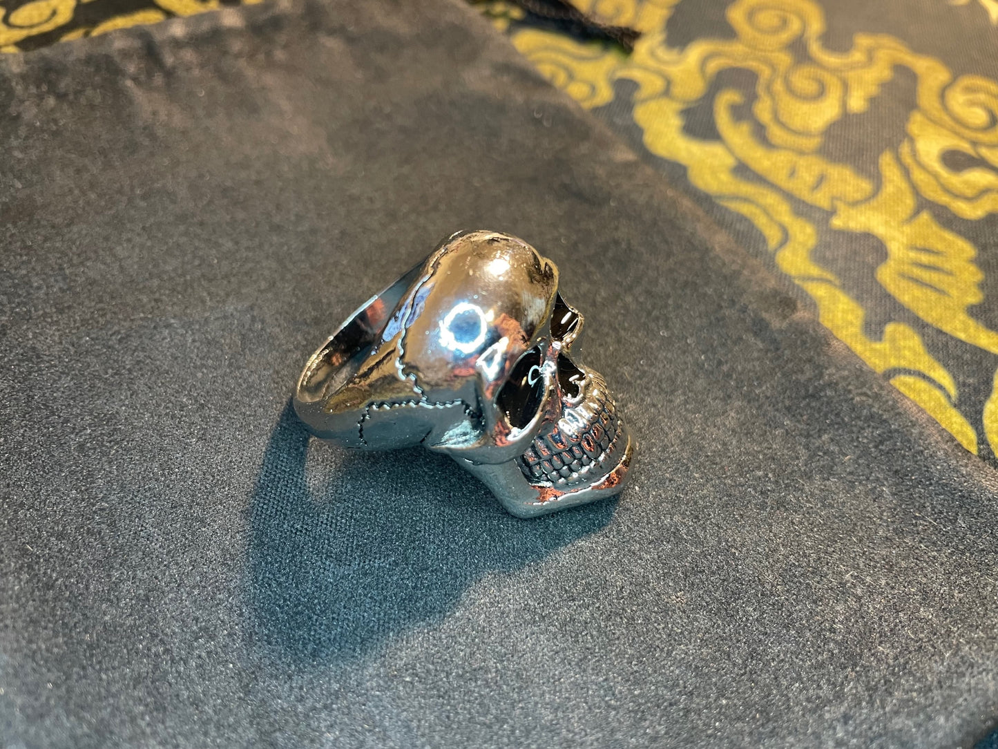 Skull Skeleton Statement Ring Stainless Steel Biker Punk Terminator Punisher Gothic Death Satanic Wiccan Pagan Occult Jewelry Gift - Silver