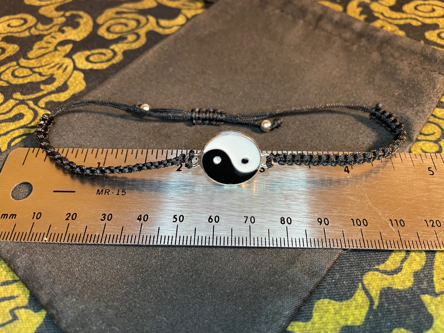 Yin Yang Taijitu Taoist Symbol Stainless Steel Balance Paracord Bracelet Gothic Satanic Wiccan Pagan Occult Jewelry Gift - Black & White