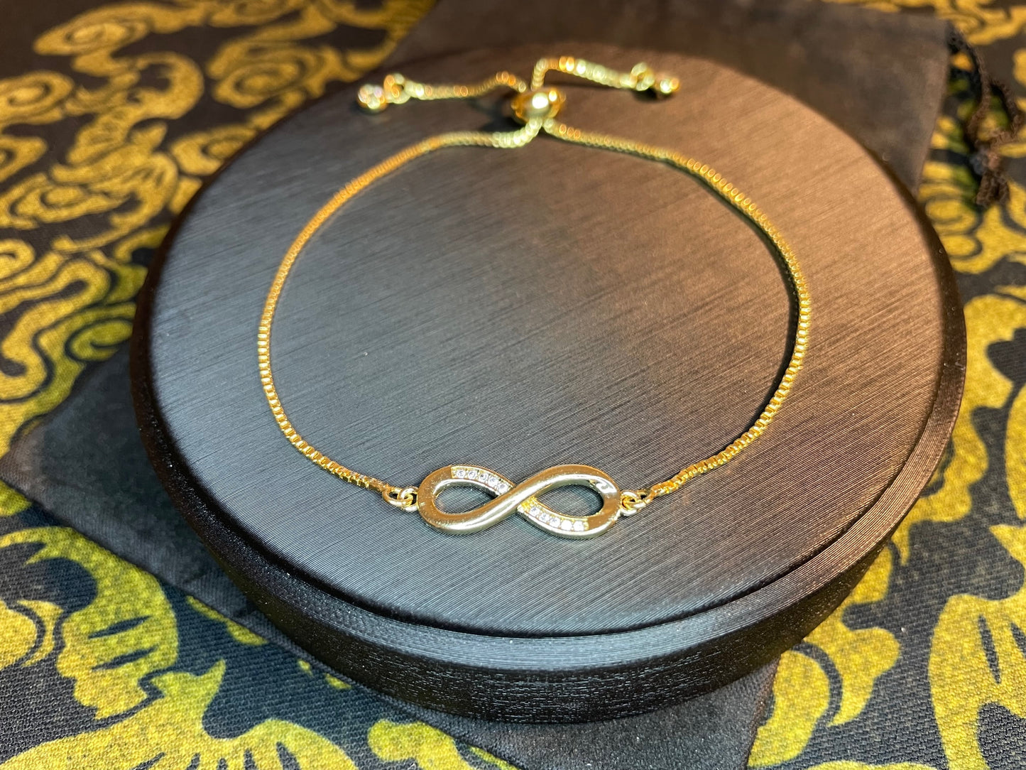 Infinity Symbol Stainless Steel Zircon Love Friendship Bracelet Gothic Pagan Satanic Witchcraft Druid Wiccan Occult Jewelry Best Gift - Gold