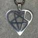 Satan's Heart Inverted Pentagram Feminine Masculine Force Duality Stainless Steel Pendant Necklace Gothic Wiccan Pagan Satanic - Black Color