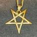 Mystical Upside Down Woven Inverted Pentagram Stainless Steel Retro Pendant Necklace Gothic Satanic Wiccan Occult Jewelry Best Gift - Gold