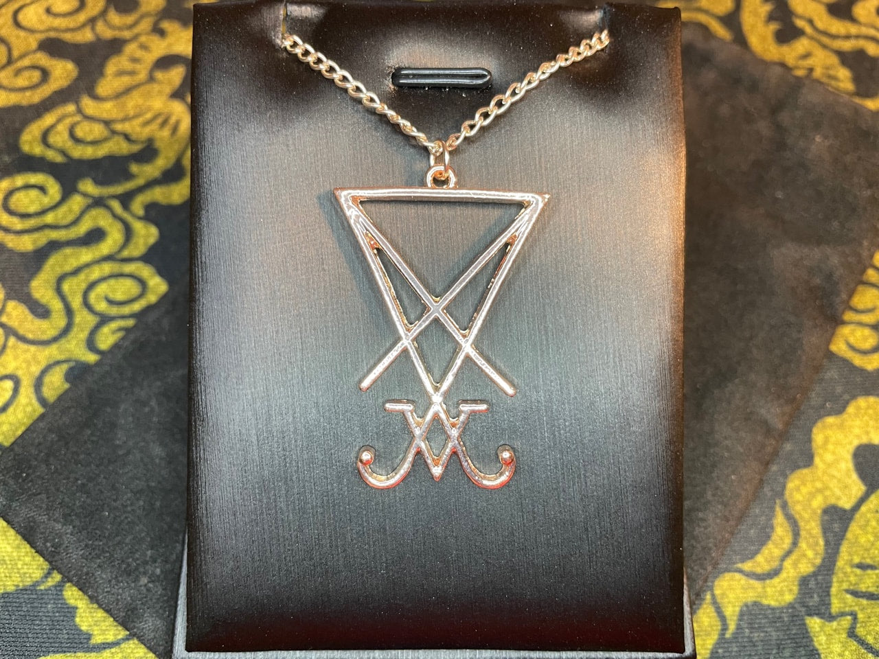 Sigil of Lucifer Seal of Satan Stainless Steel Pendant Necklace Gothic Satanic Wiccan Pagan Temple Church Occult Jewelry Gift - Rose Gold