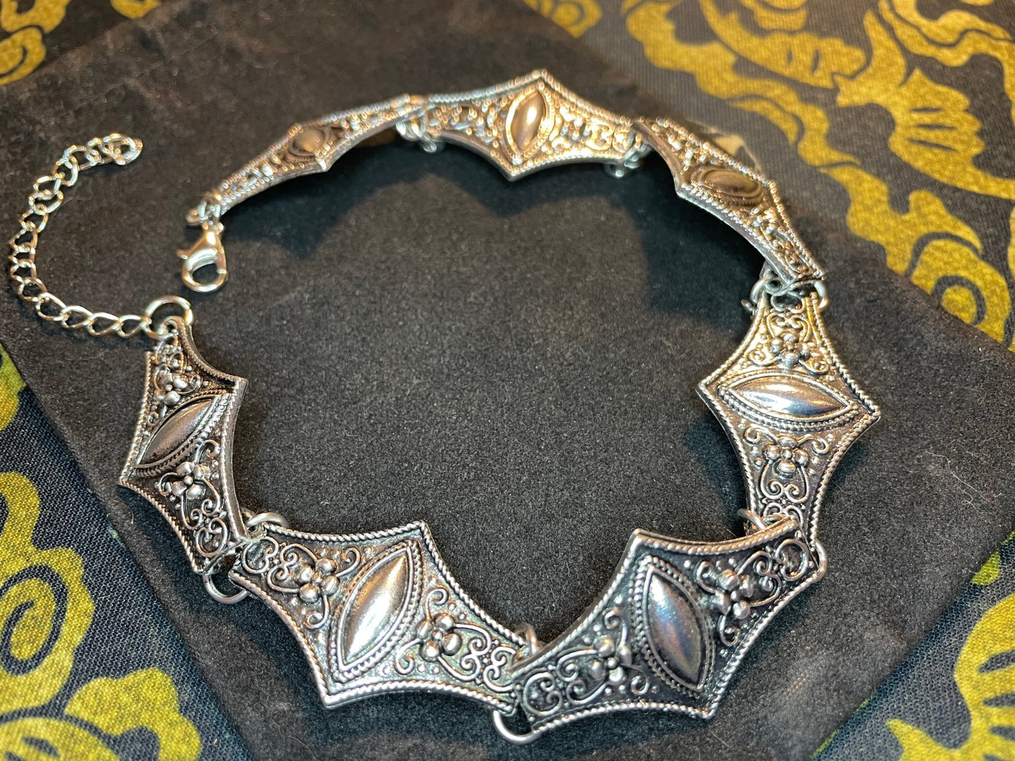 Vampire Choker Hesiod Antique Stainless Steel Necklace Satanic Church Wiccan Pagan Gothic Classic Intricate Ornate Jewelry Gift - Silver