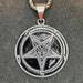 Sigil of Baphomet Lucifer Demon Seal Steel Pendant Necklace Amulet Talisman Satanic Wiccan Gothic Dark Pagan Occult Jewelry -  Black Color