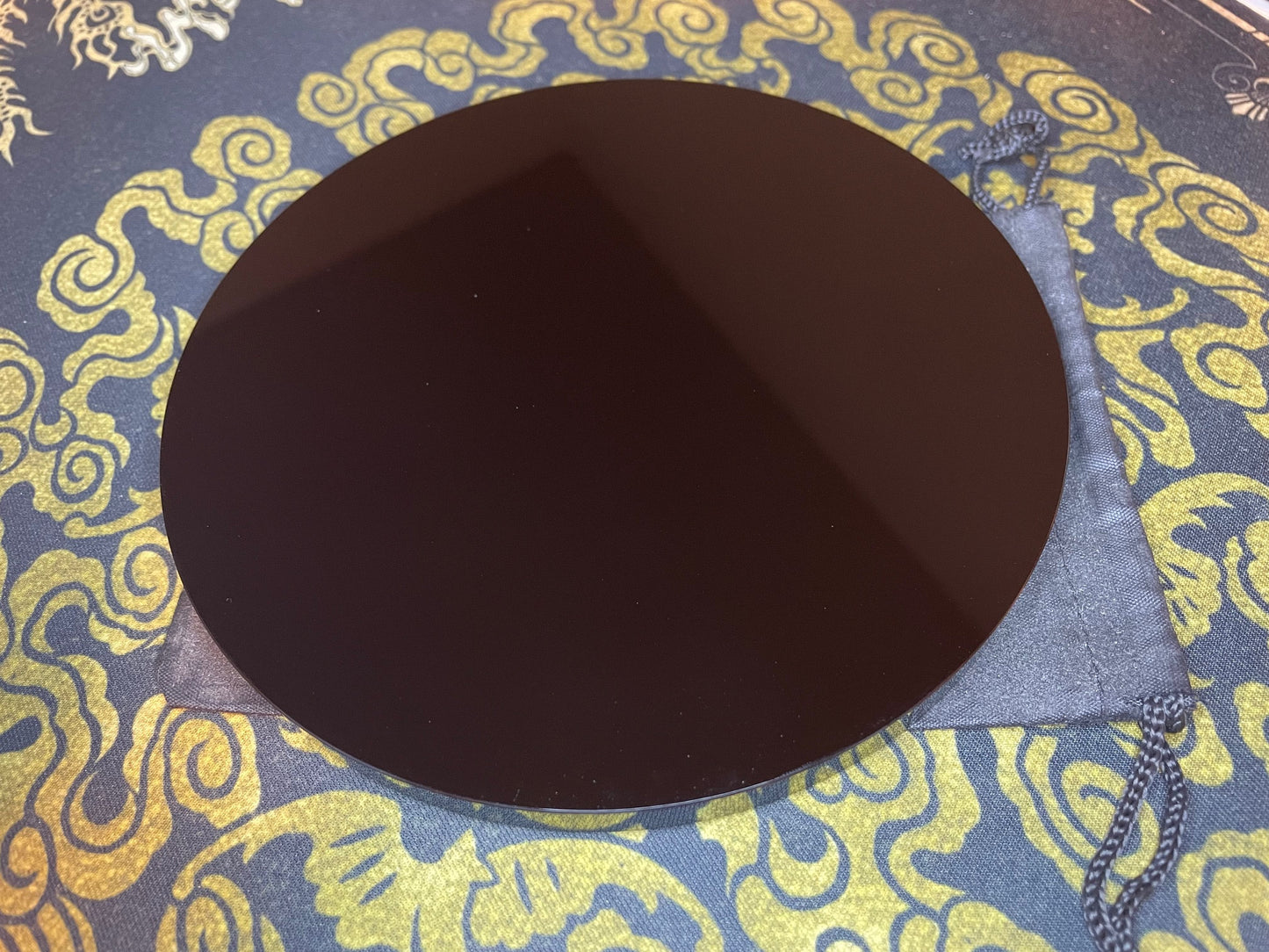 Obsidian Scrying Mirror Natural Black Highly Polished Reflective Circle Round Divination Crystal Volcanic Glass Satanic Wiccan Pagan Gift