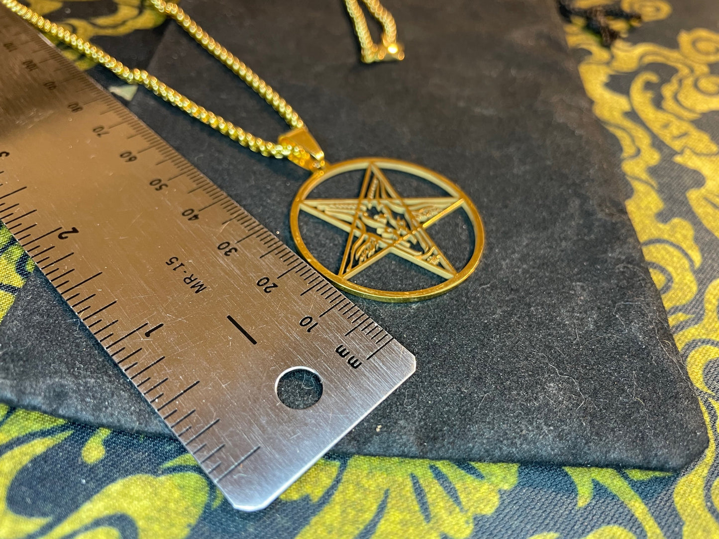 Sigil of Baphomet Satanic Church Upside Down Inverted Pentagram Stainless Steel Pendant Necklace Gothic Pagan Occult Jewelry Gift - Gold