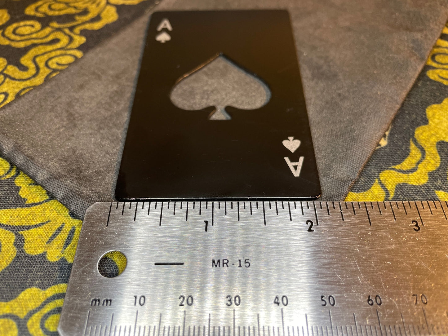 Ace of Spades Bottle Opener Death Card Power Wealth Luck Poker Deck Steel Gothic Satanic Pagan Wiccan Occult Jewelry Best Man Gift - Black