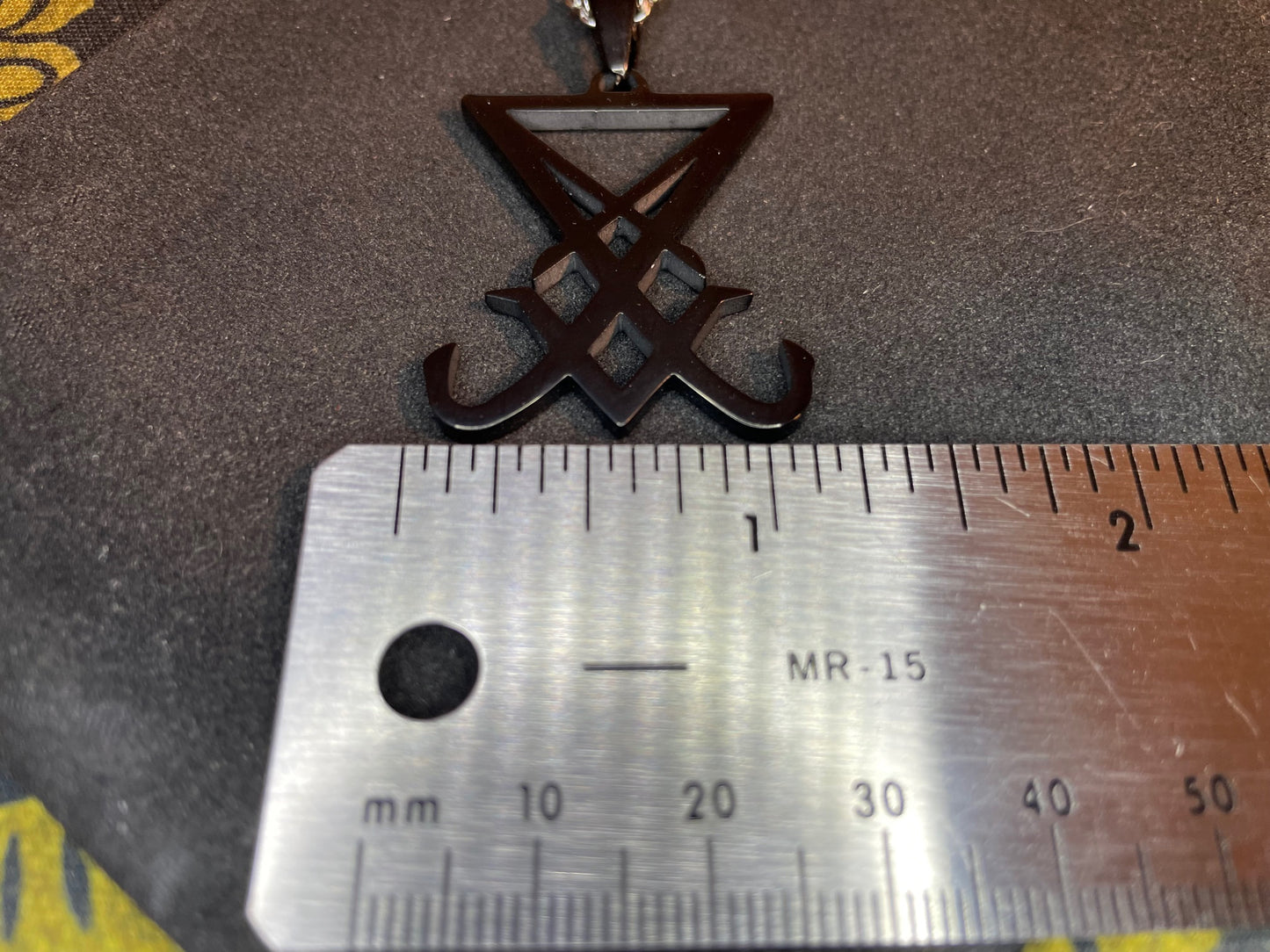 Sigil of Lucifer Seal of Satan Morning Star Venus Light-Bringer Stainless Steel Pendant Necklace Satanic Wiccan Occult Jewelry Gift - Black