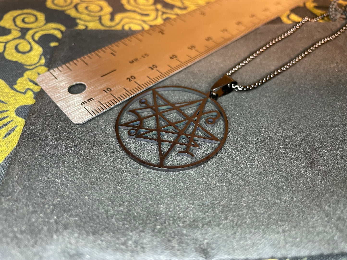 Necronomicon Book of the Dead Ash Pendant Necklace Stainless Steel Evil Dead Army of Darkness Magical Amulet Talisman Satanic Gift - Black