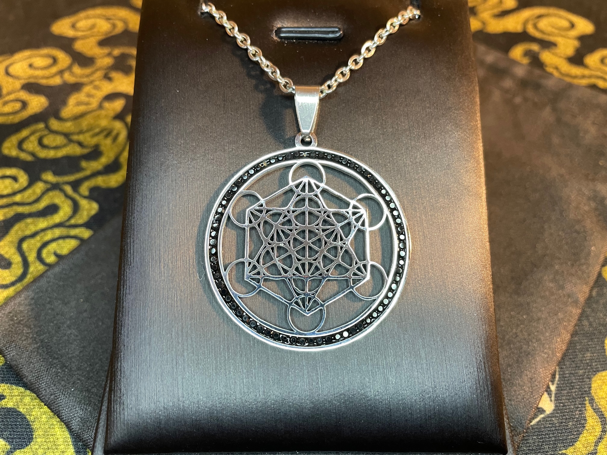 Check out the latest addition to my #etsy shop: Flower of Life Sacred Geometry Yoga Hindu Buddhism Diamond Encrusted Stainless Steel Pendant Necklace Pagan Occult Jewelry – #floweroflife #hindu #buddhism #yoga #occult #satanic #darknessjewelry